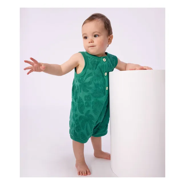 Pelele de toalla de palma de algodón orgánico | Verde