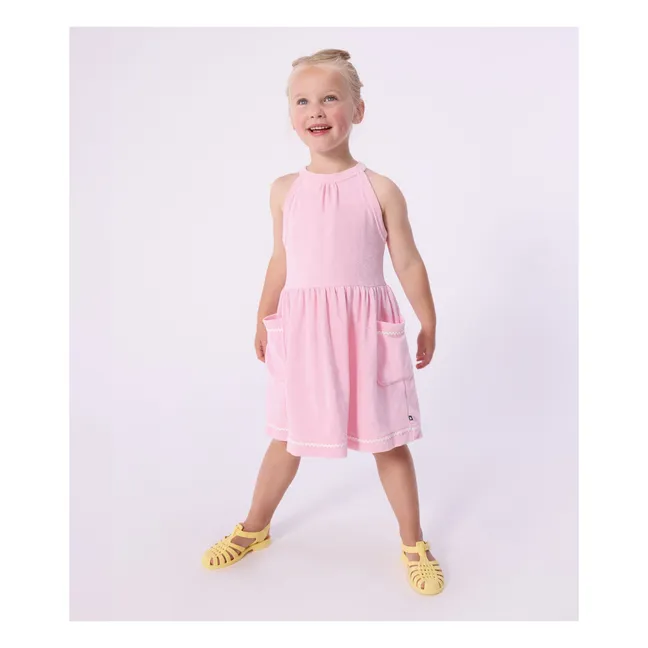 Vestido de toalla liso | Rosa