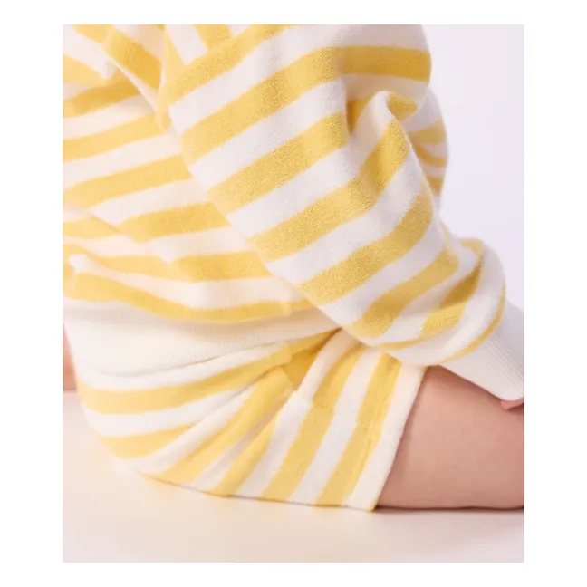 Pantaloncini in spugna a righe | Giallo