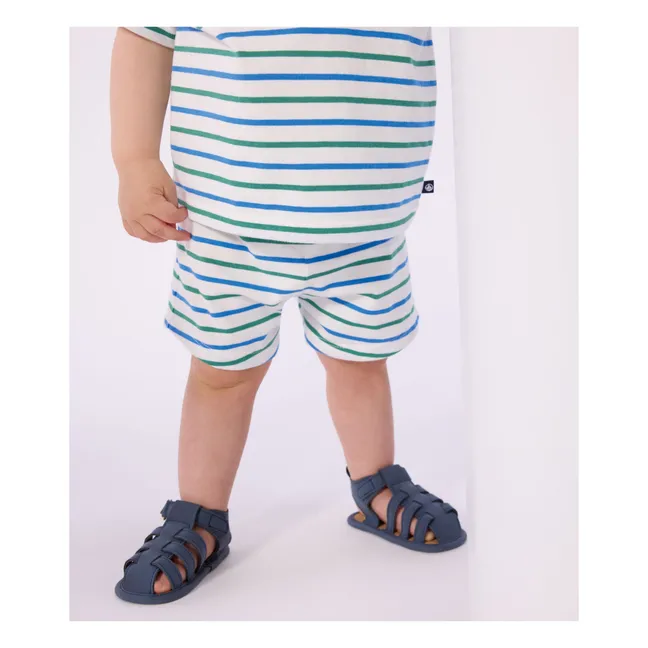 Pantaloncini in pile a righe | Bianco