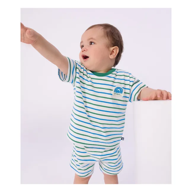 Pantaloncini in pile a righe | Bianco