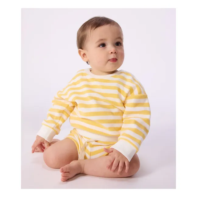 Sweat Rayé Eponge | Jaune