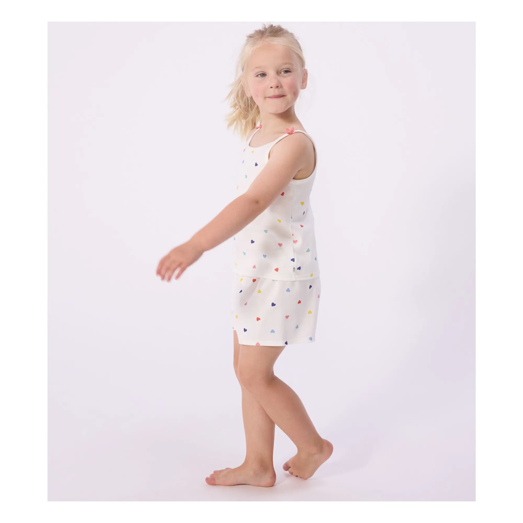 Pyjama Short Débardeur Cœurs | Blanc- Image produit n°5