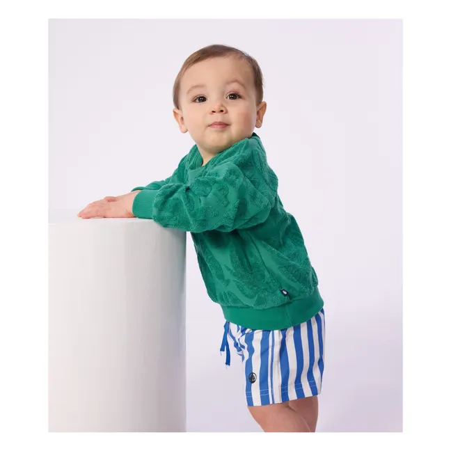 Short de Bain Rayé Fibres Recyclées Bébé | Bleu