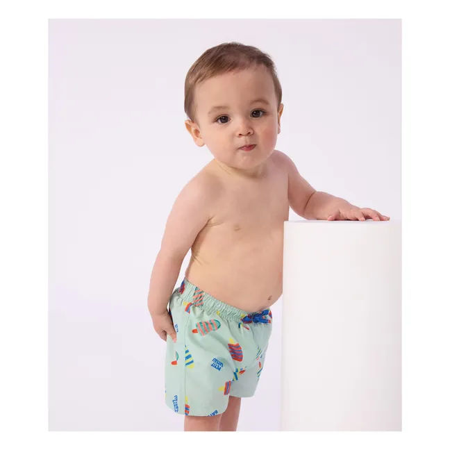 Short de Bain Glaces Fibres Recyclées Bébé | Turquoise