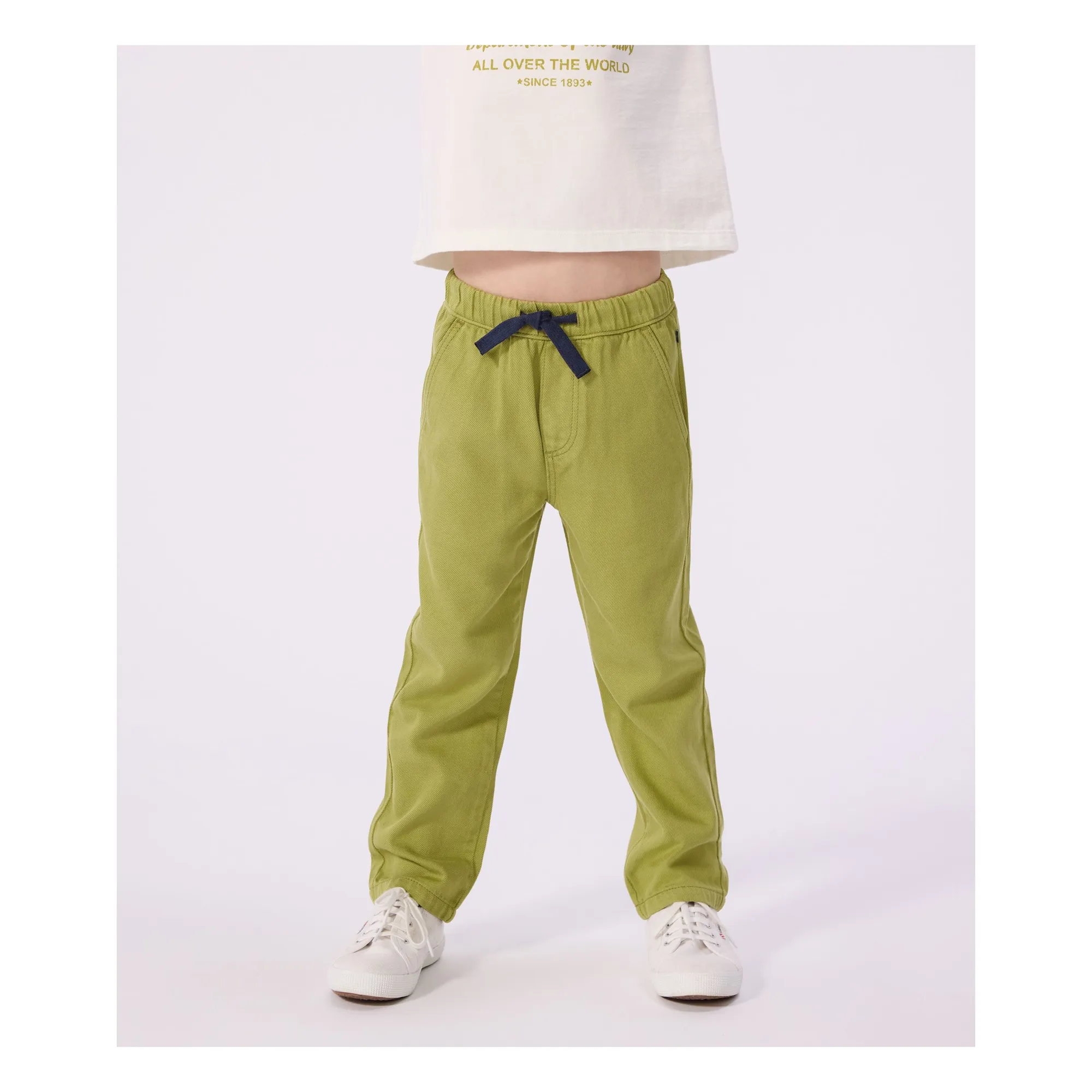 Pantalon Droit Sergé | Olive- Image produit n°1