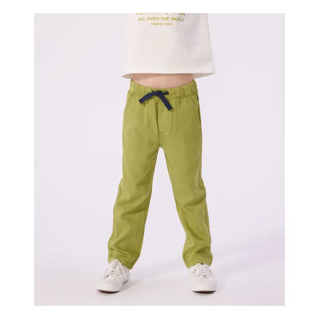 Pantalón recto de sarga | Olive