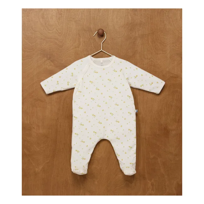 Pyjama Dors Bien Pressions Fleuri Coton Bio | Blanc