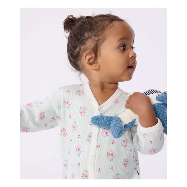 Pyjamas Dors Bien Rayé Fleuri | White