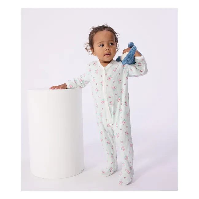 Pyjamas Dors Bien Rayé Fleuri | White