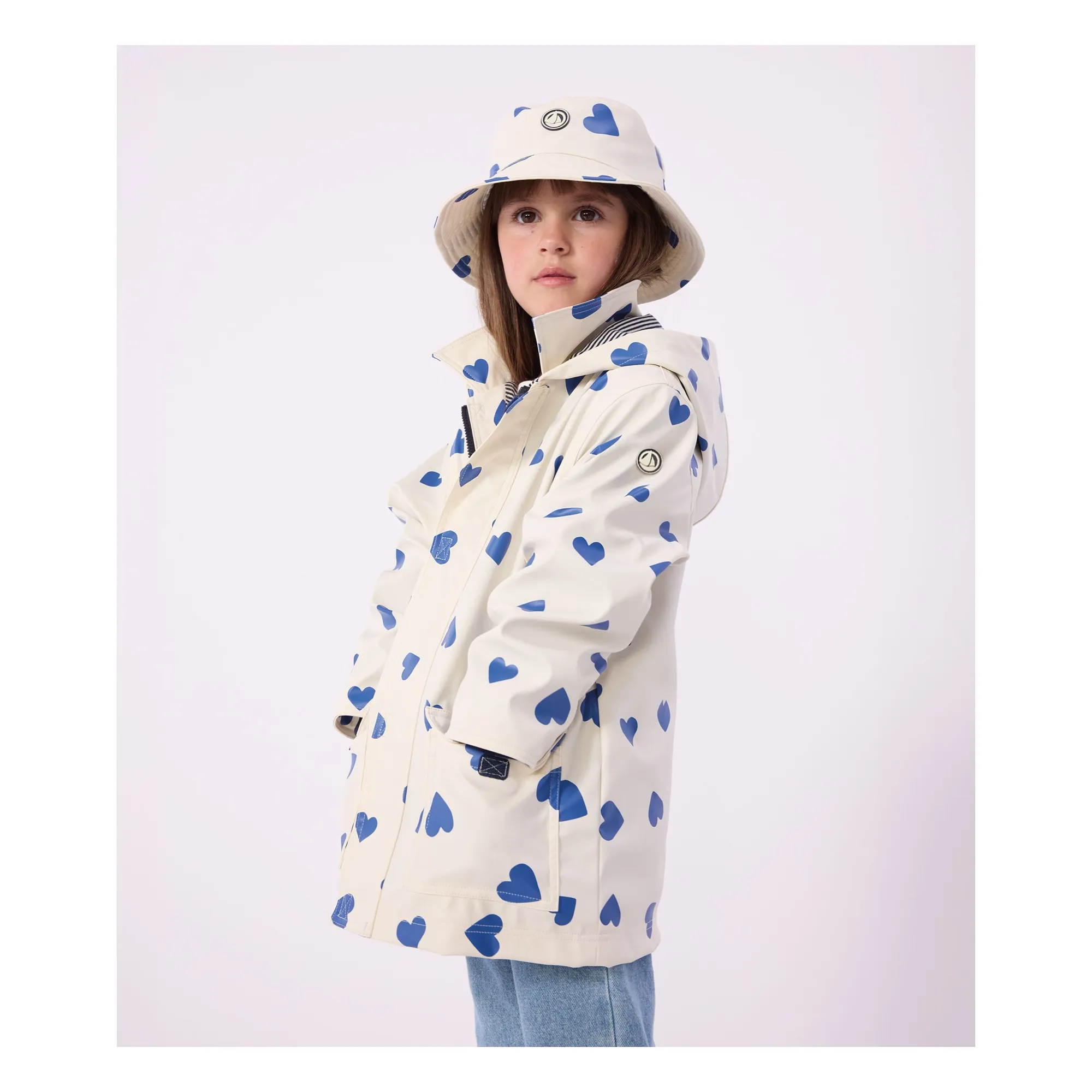 Petit Bateau Ecru Bob Cœurs Recycled Fiber