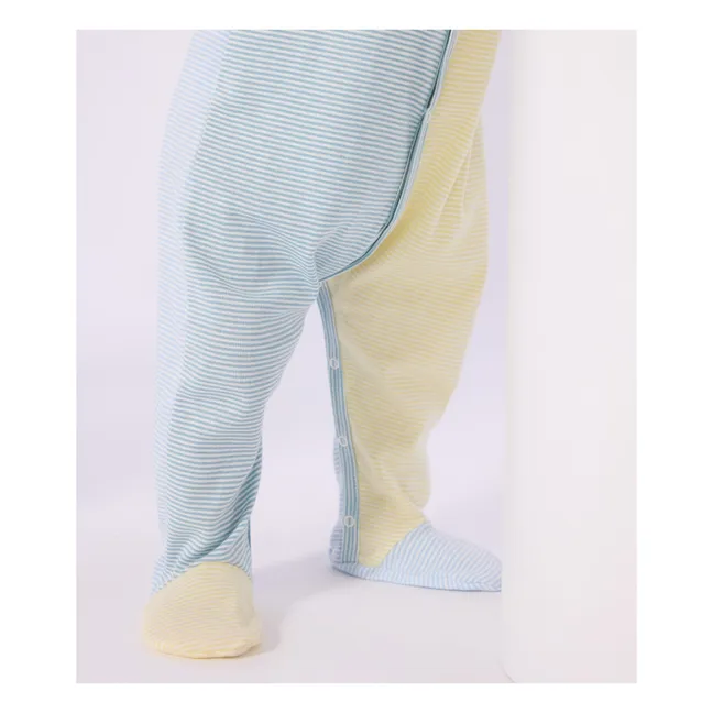 Pyjamas Dors Bien Colorblock Rayé Milleraies Coton Bio | Green