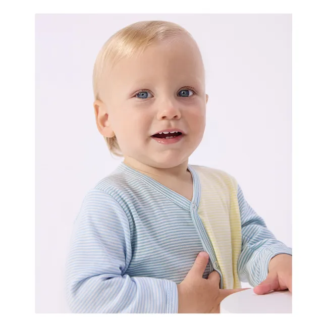 Pyjamas Dors Bien Colorblock Rayé Milleraies Coton Bio | Green