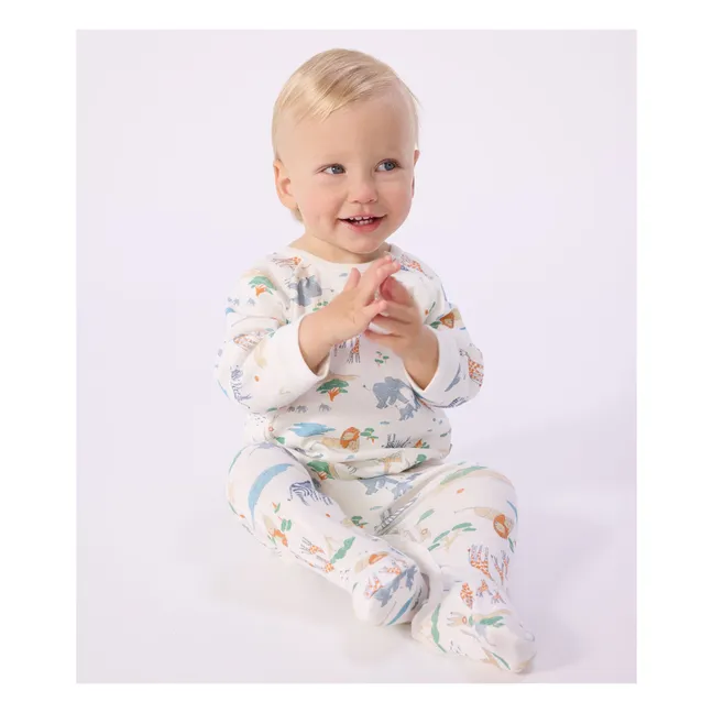 Pyjama Dors Bien Zip Savane | Blanc