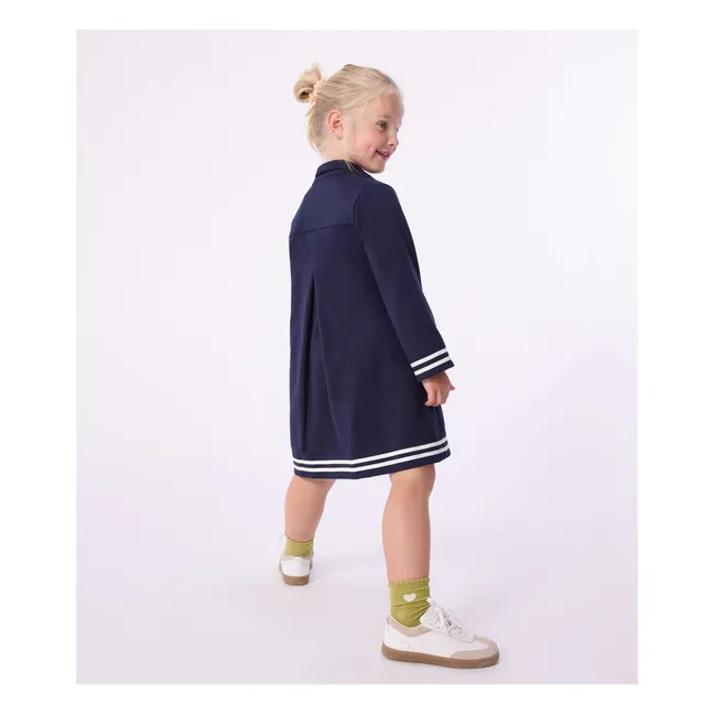 Robe Col Vareuse Lacet | Bleu marine