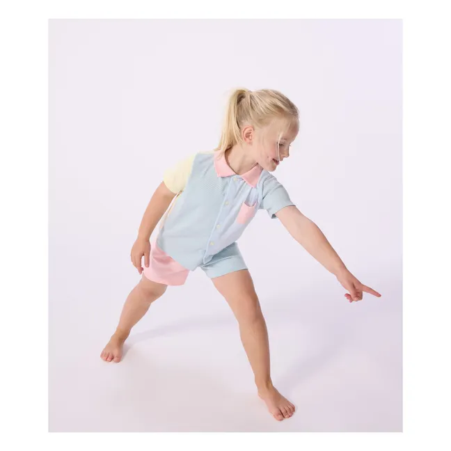 Pyjama Short Colorblock Milleraies | Bleu