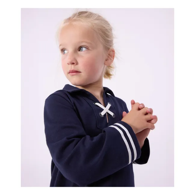 Robe Col Vareuse Lacet | Bleu marine