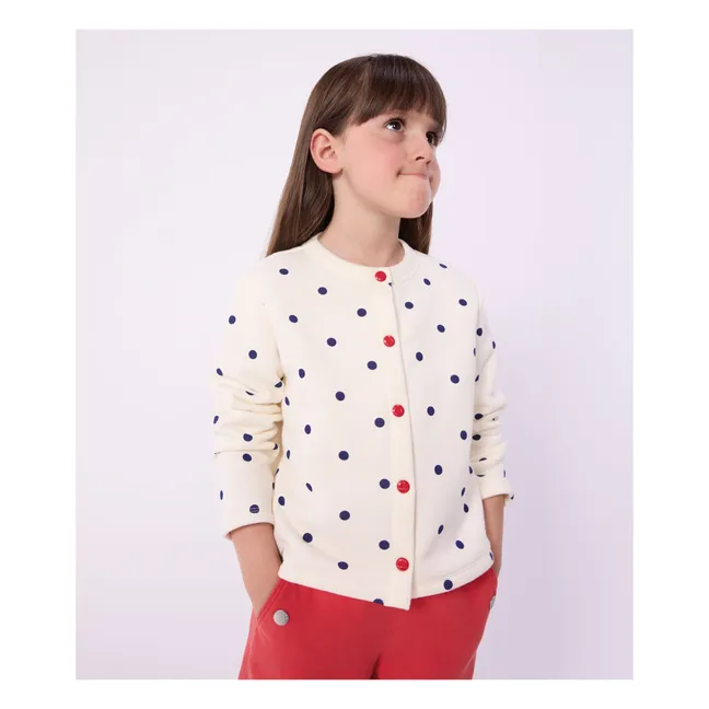 Molton Polka Dot Cardigan | Ecru