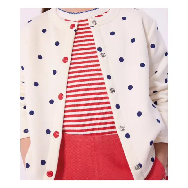 Cardigan à Pois Molleton | Ecru