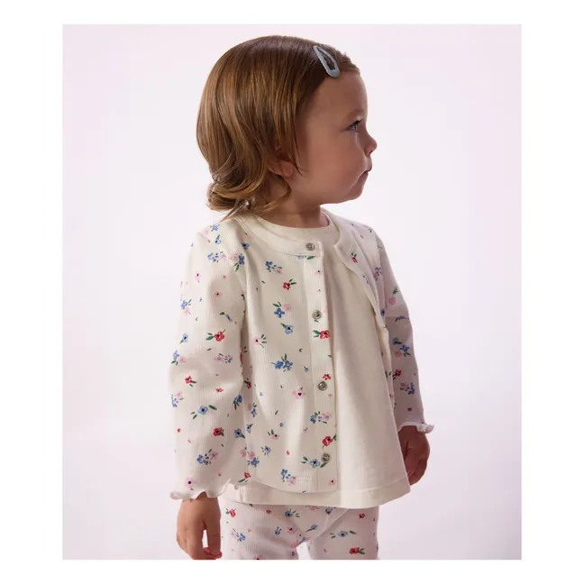 Gilet Fleuri | Blanc