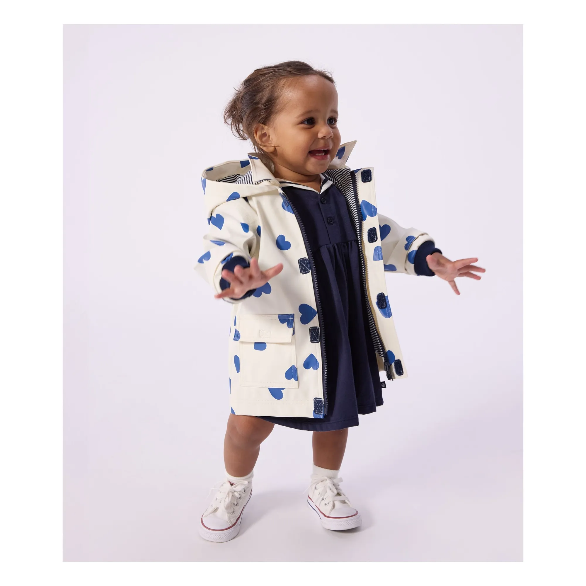 Petit Bateau Ivory Ciré Iconique Cœurs Fibres Recyclées Bébé
