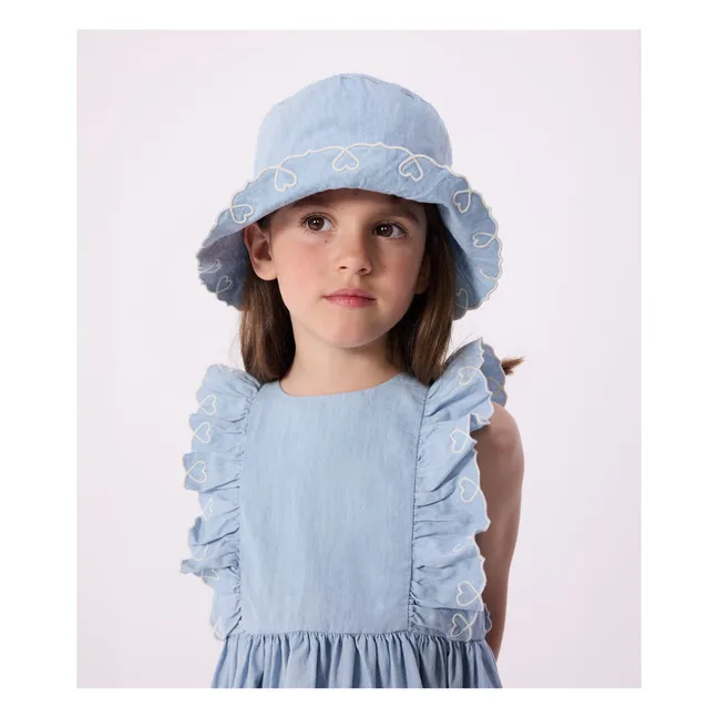 Chambray Ruffle Dress | Light Blue
