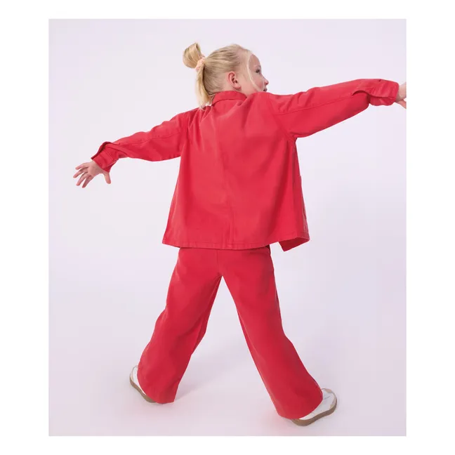 Veste Denim Worker | Rouge vermillon