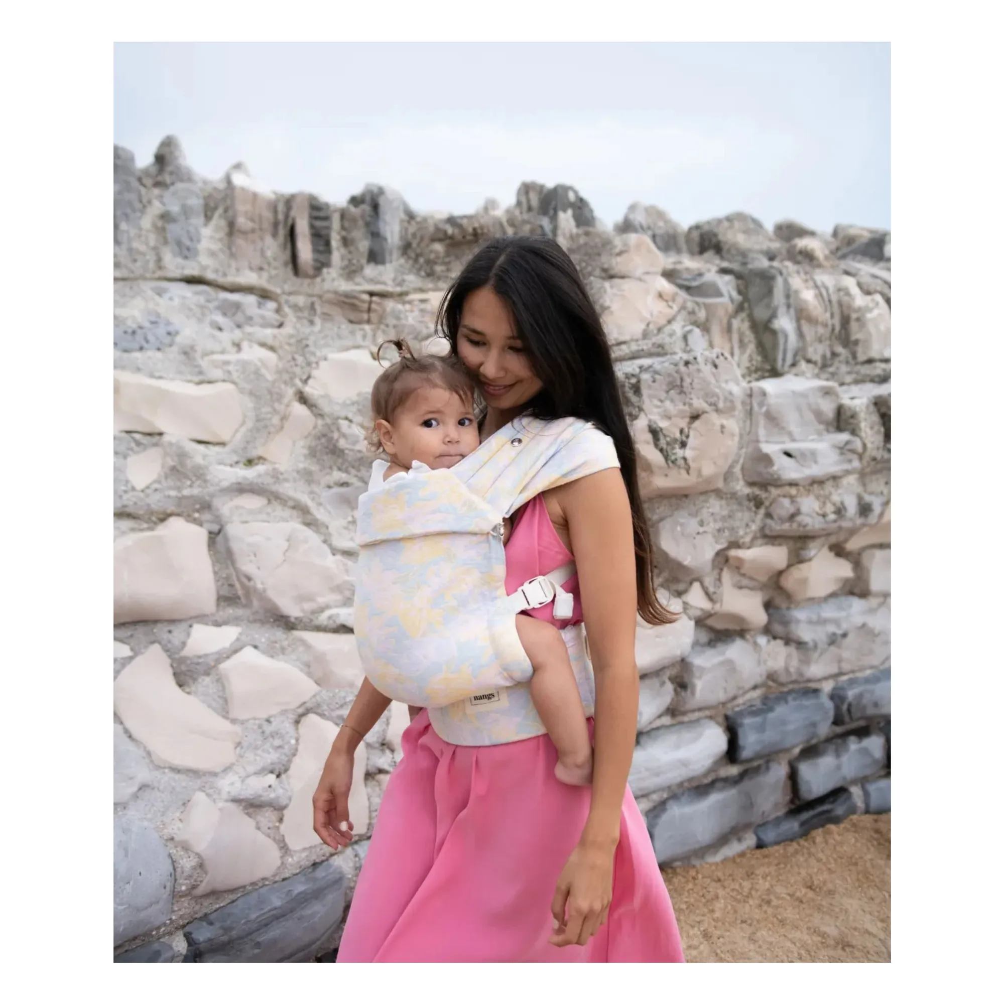 Mama Hangs Pastel Carry & Bloom Baby Carrier