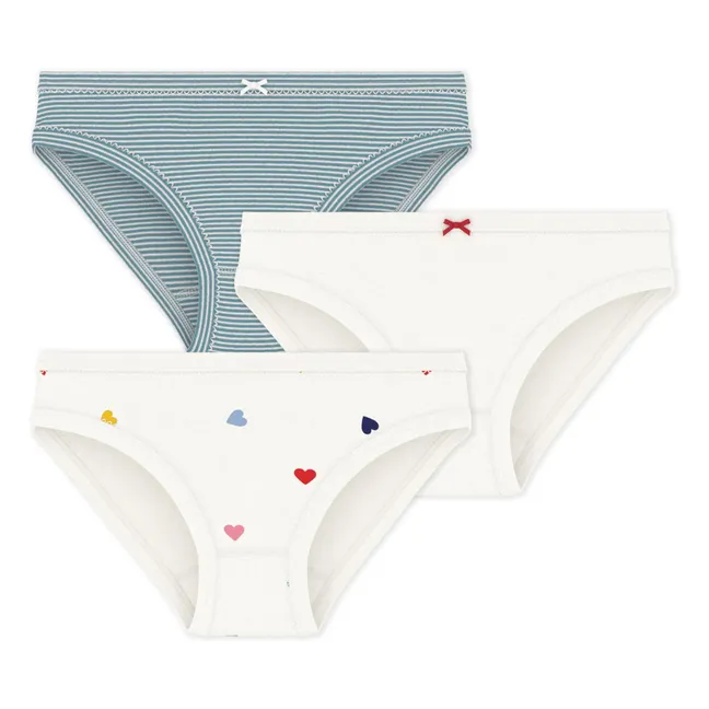 Lot 3 Culottes Rayées | Blanc