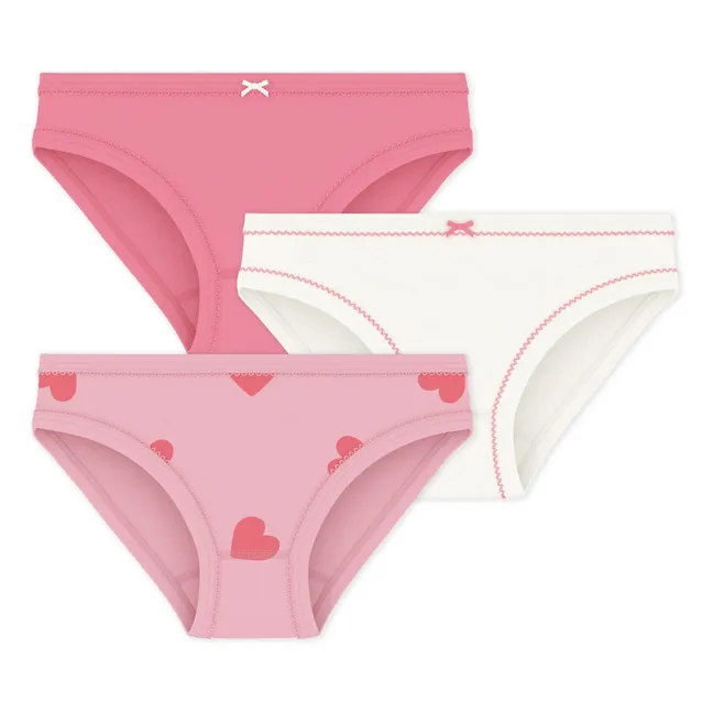 Lot 3 Culottes Cœurs | Rose