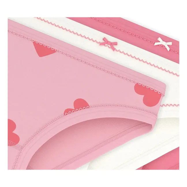 3er-Pack Höschen Herzen | Rosa
