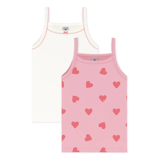 Lot 2 Tank Tops Herzen | Rosa