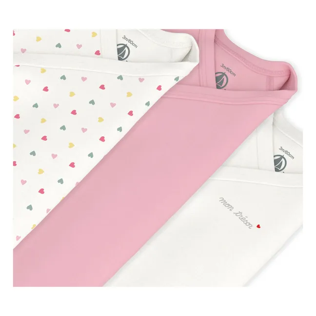 Lot 3 Bodies Croisés Mon Trésor Coton Bio | Blanc