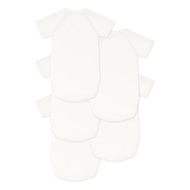 Lote de 5 bodys de algodón ecológico Mon Ange | Crudo