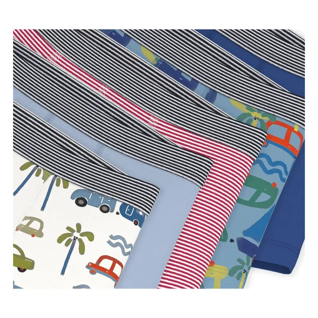 Lot 5 Boxers Voitures | Bleu