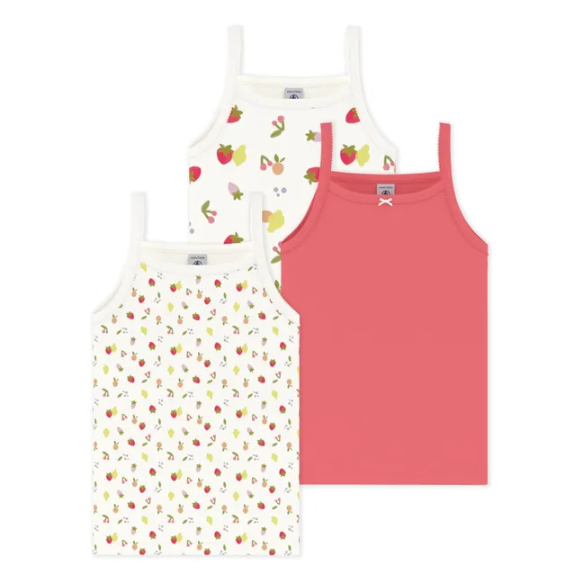 Lote 3 Camisetas de tirantes de frutas | Blanco