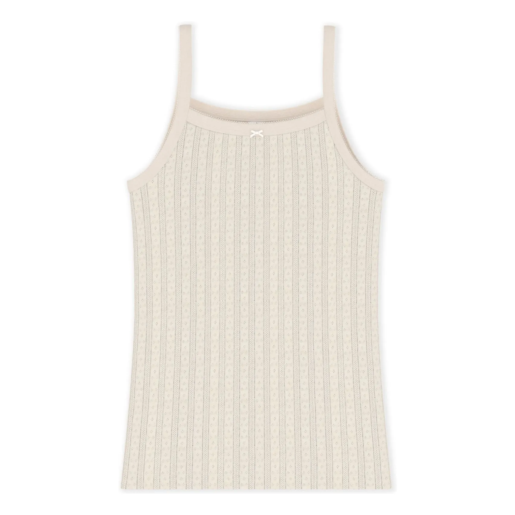 Petit Bateau Women's Ecru Openwork Tank Top