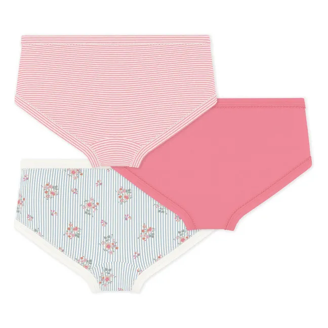 Lot 3 Culottes Taille Haute Fleuries | Corail