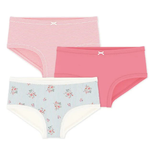 Lot 3 Culottes Taille Haute Fleuries | Corail