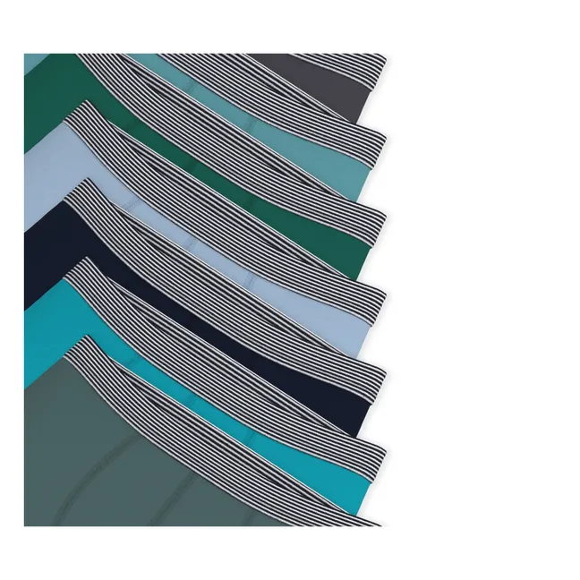 Lote de 7 bóxers unisex de algodón ecológico | Verde