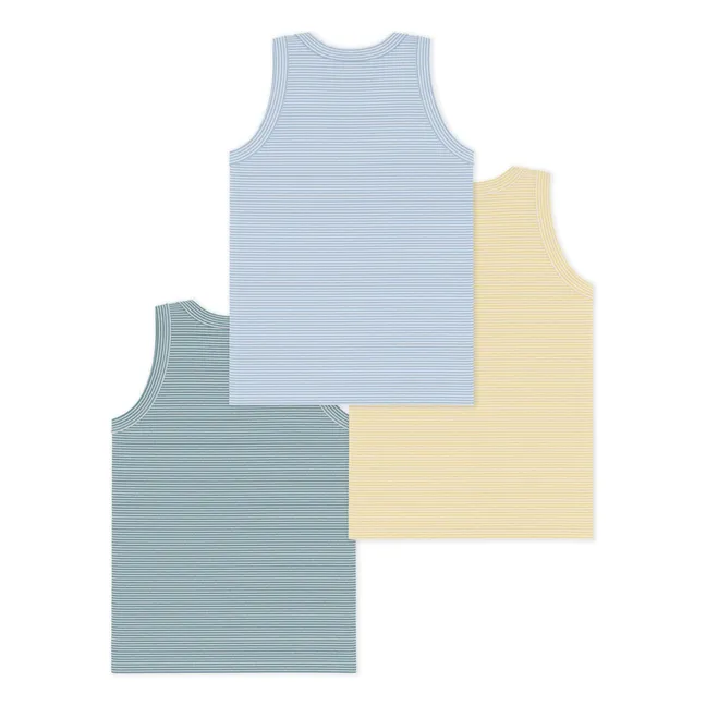 Lot 3 Débardeurs Rayés Milleraies | Bleu