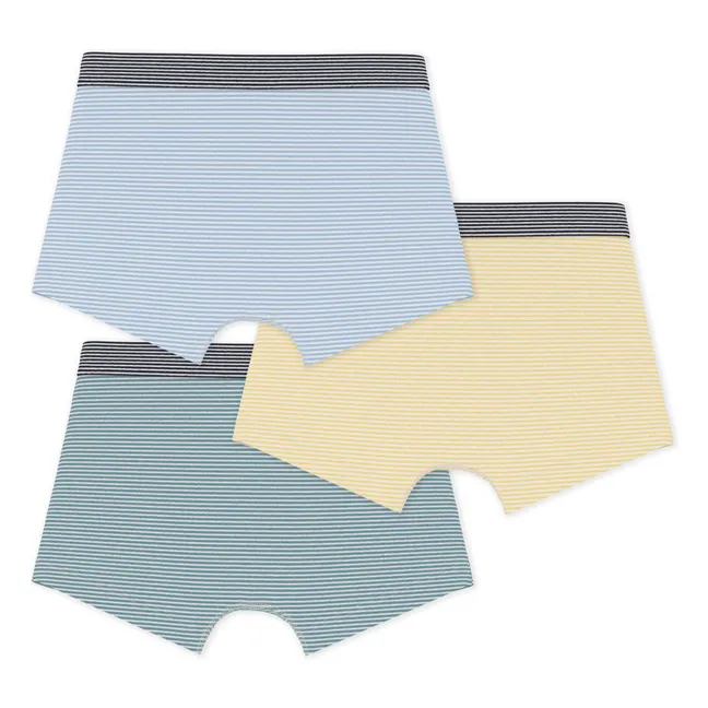 Lot 3 Boxers Rayés | Bleu