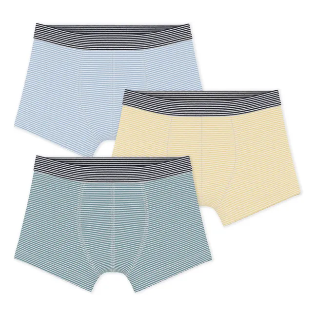 Lot 3 Boxers Rayés | Bleu