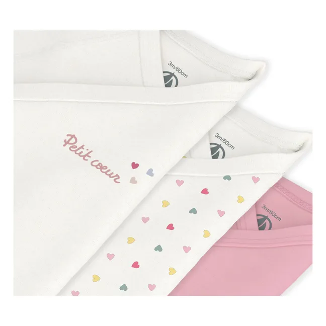 3er-Pack Kreuzbodys Kleines Herz Bio-Baumwolle | Weiß