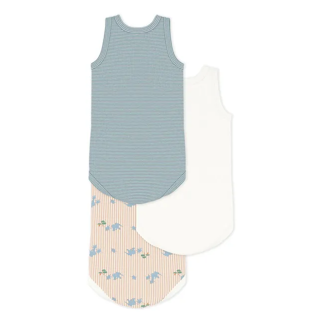 Lot 3 Bodies Eléphants Coton Bio | Blanc