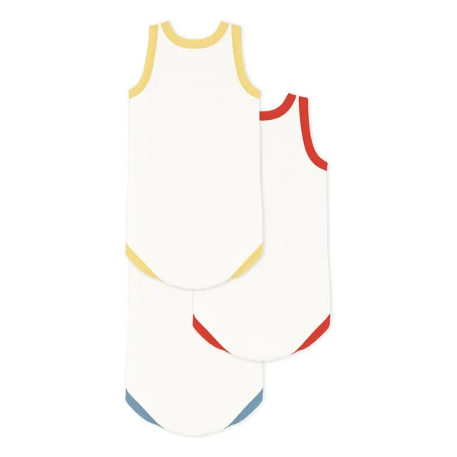 Lote de 3 bodies de tirantes de algodón ecológico Little Angel | Blanco