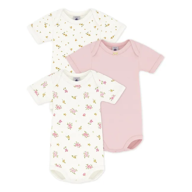 Lot 3 Bodies Fleuris Coton Bio | Rose