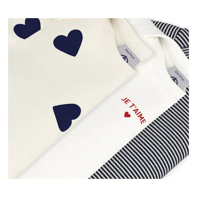 Lot 3 Bodies Je T'aime Coton Bio | Ecru