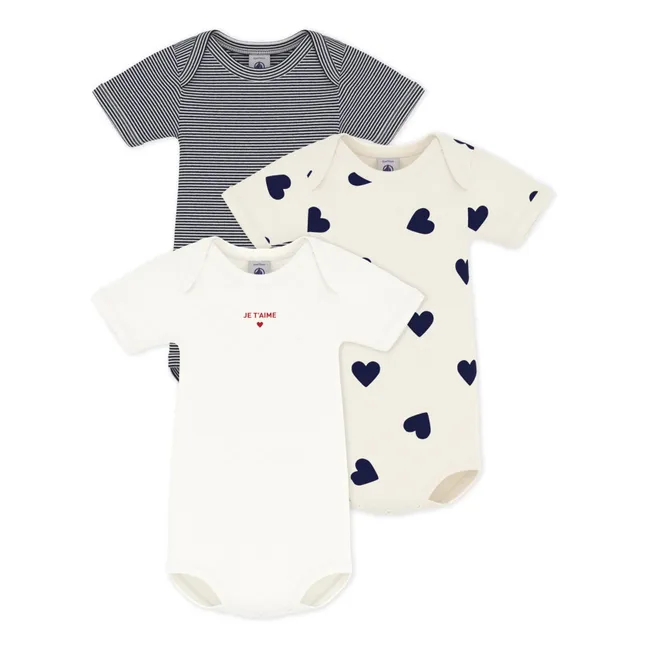 Lot 3 Bodies Je T'aime Coton Bio | Ecru