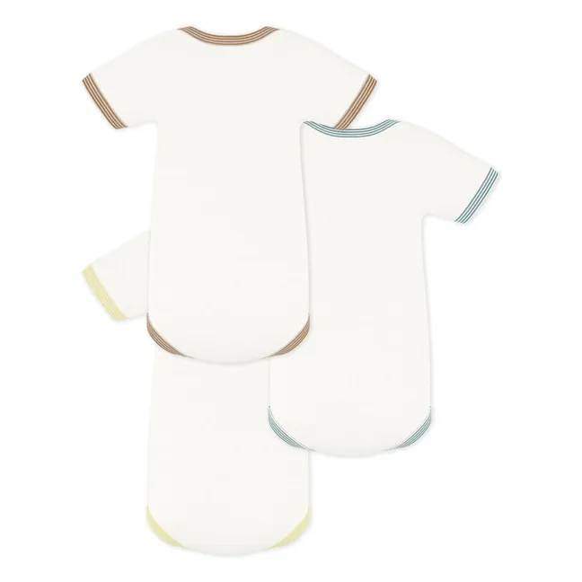 Lot 3 Bodies Animaux Coton Bio | Blanc